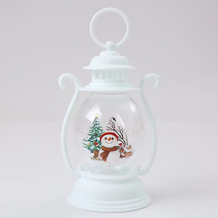 Christmas Decorations Light-emitting Portable Small Oil Lamp Desktop Ornaments