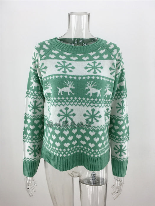 Women's Christmas Snowflake Pullover Women's Sweater